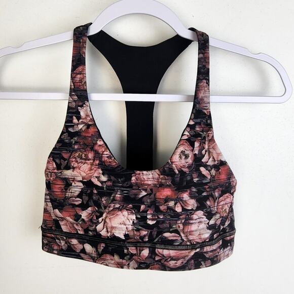 Lululemon Break Free Bra Peony Multicolor Size 6 Floral Athletic Comfort Cute - Picture 1 of 4